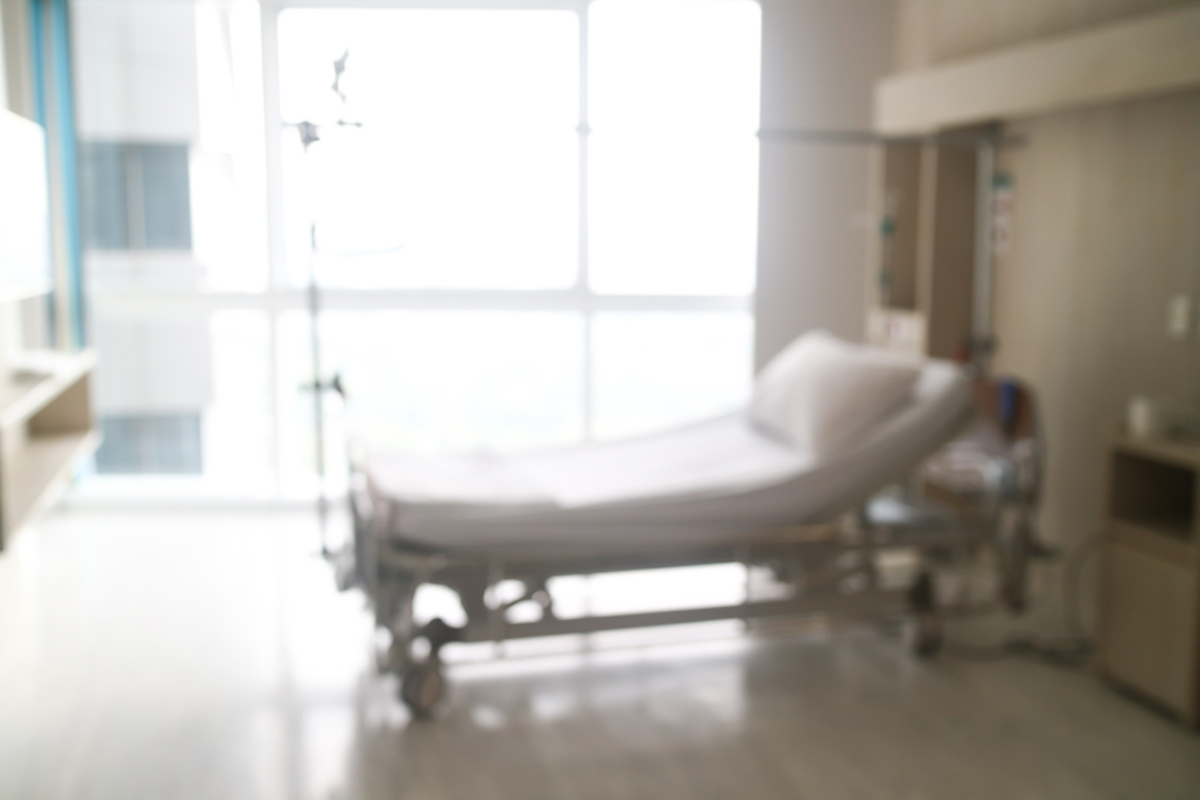 Blurred image patient In Hospital Bed